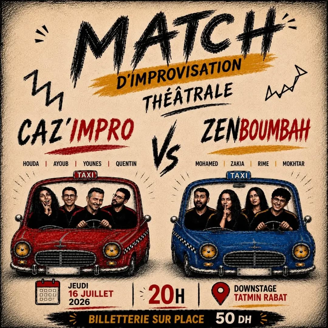 Match d’improvisation théâtrale francophone : Zen Boum Bah vs Caz’Impro